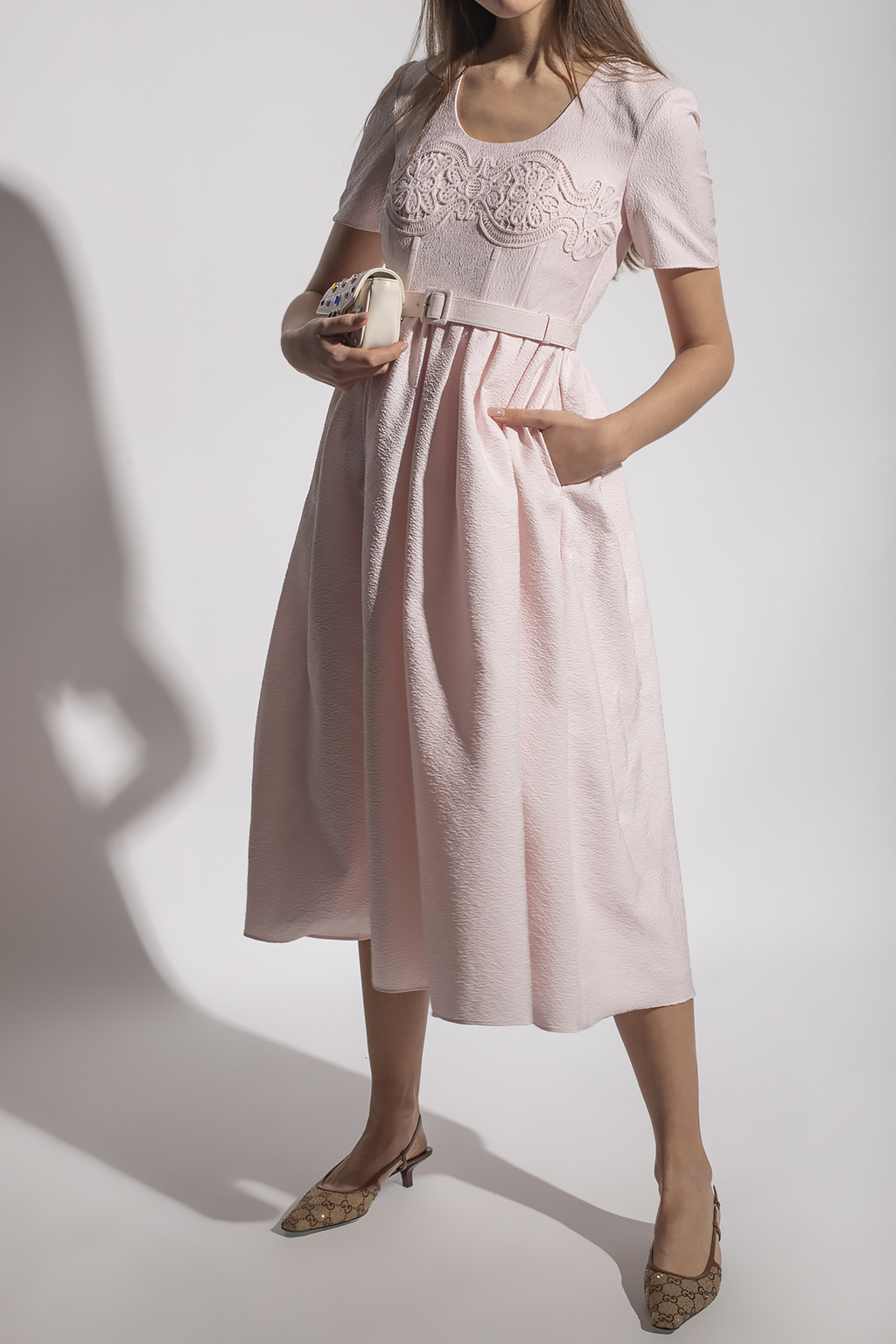 while the shorts | Openwork dress Self Portrait